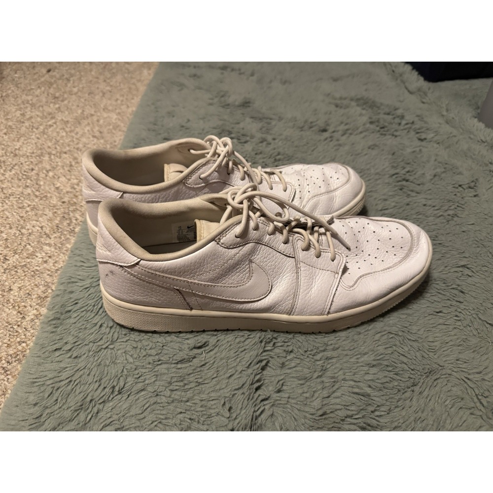 Size 14 - Jordan 1 Low Golf Triple White 2022 Nike Air Jordan Golf Shoes.